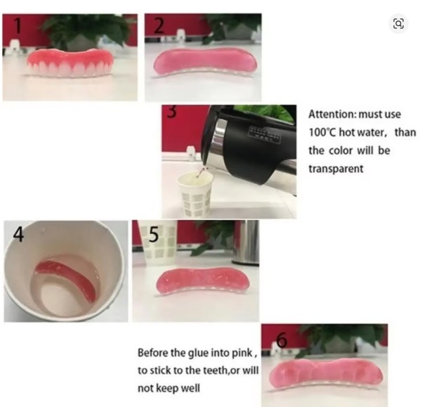 Soft Silicone Denture Kit Upper & Lower Teeth Dental Care Set