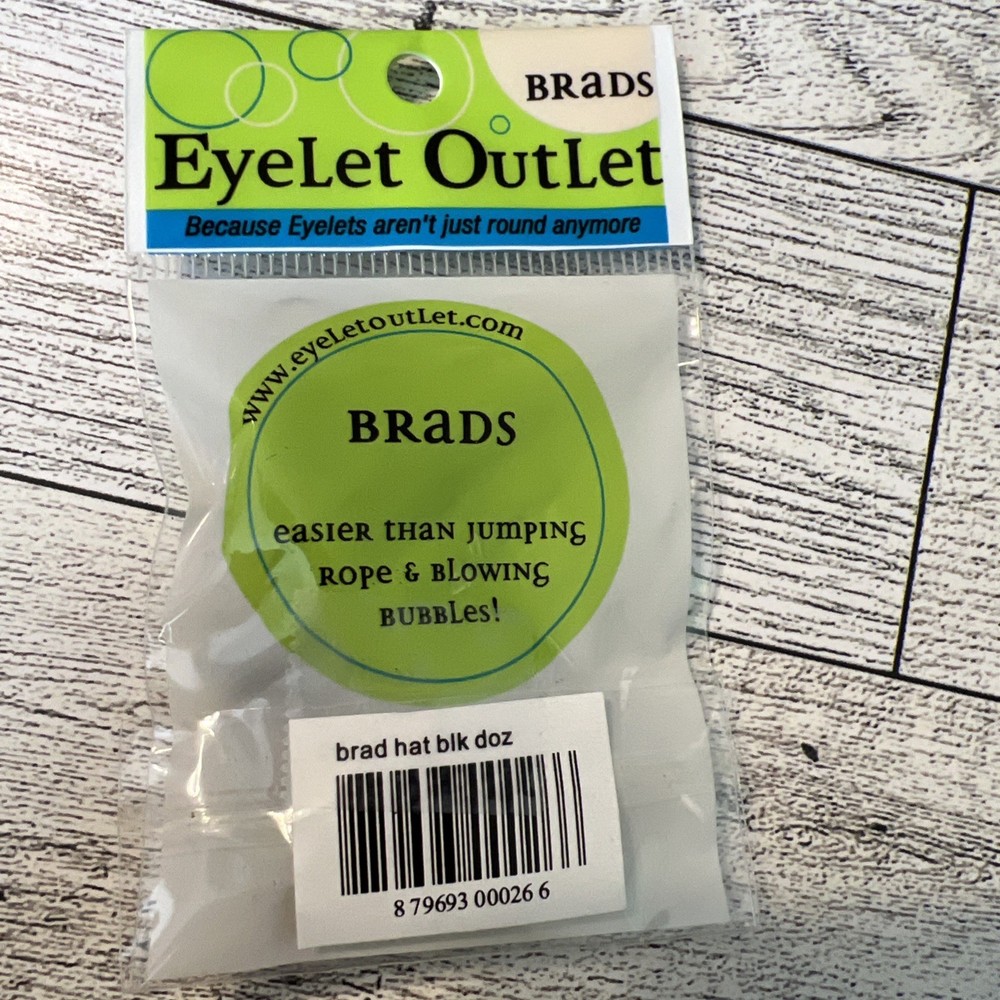 EyeLet OutLet Shape Brads 12/Pkg Black Hat mouse