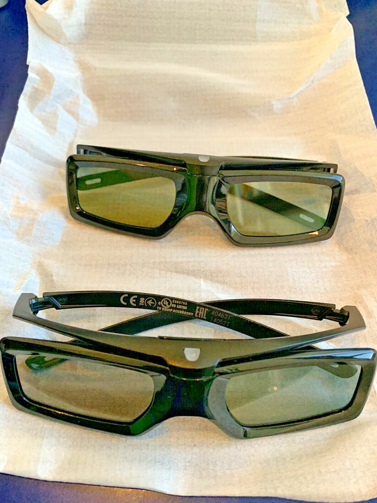 NOS Two (2) New 3D Active Shutter Glasses Sony TDG-BT400A RF Bluetooth Lunettes