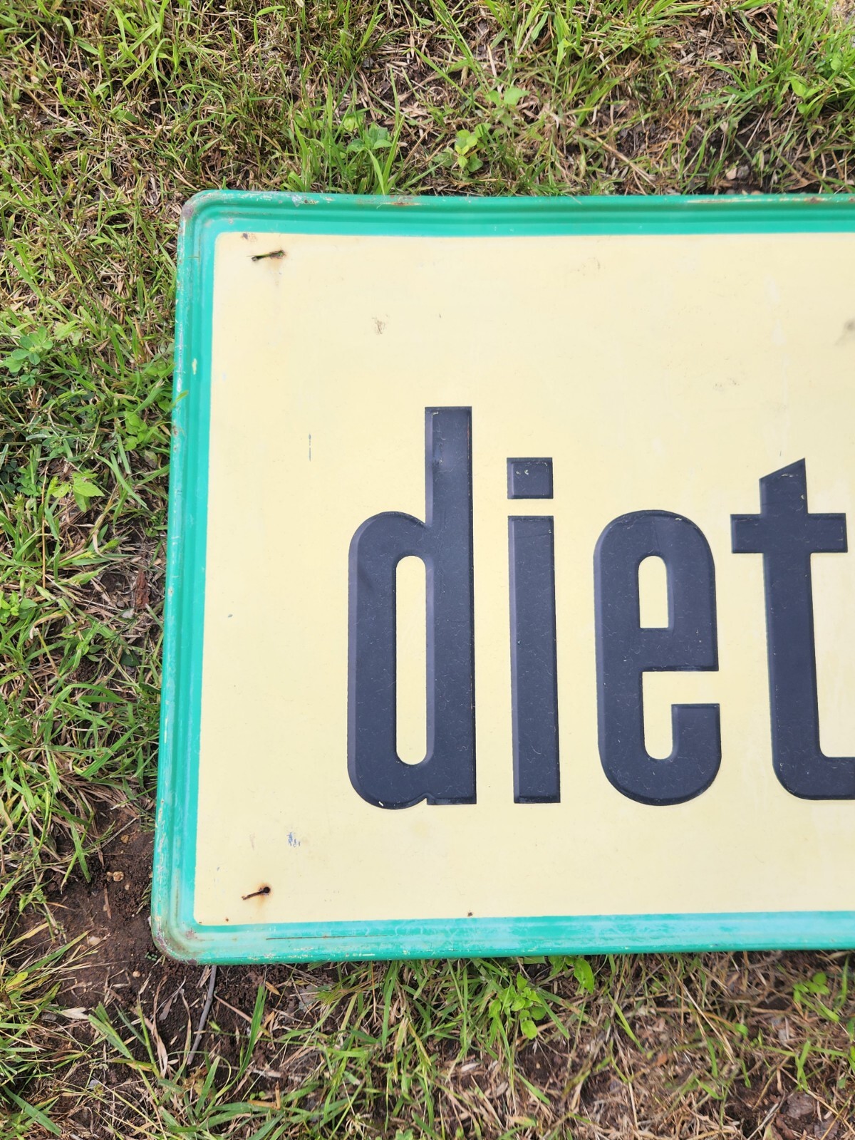 Large 54" Vintage Diet Rite Cola Sign Embossed Self Framed Soda Pop Gas Station