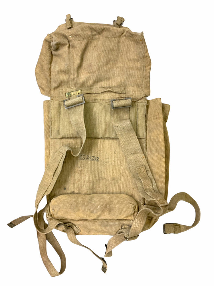 WW2 British 37 Pattern Web Mine Detector Backpack & Straps 1944 Dated