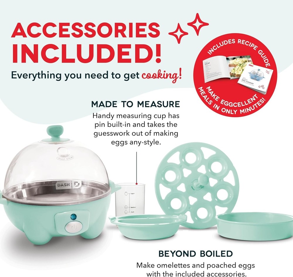 Egg Cooker: 6-Egg Capacity for Boiled, Poached, Scrambled, Omelets