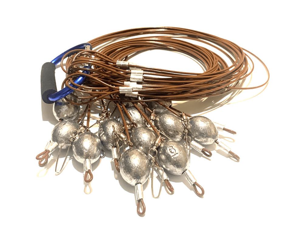 72" 8oz Egg Sinker PVC Coated Cable Texas Rig Style Decoy Rigs