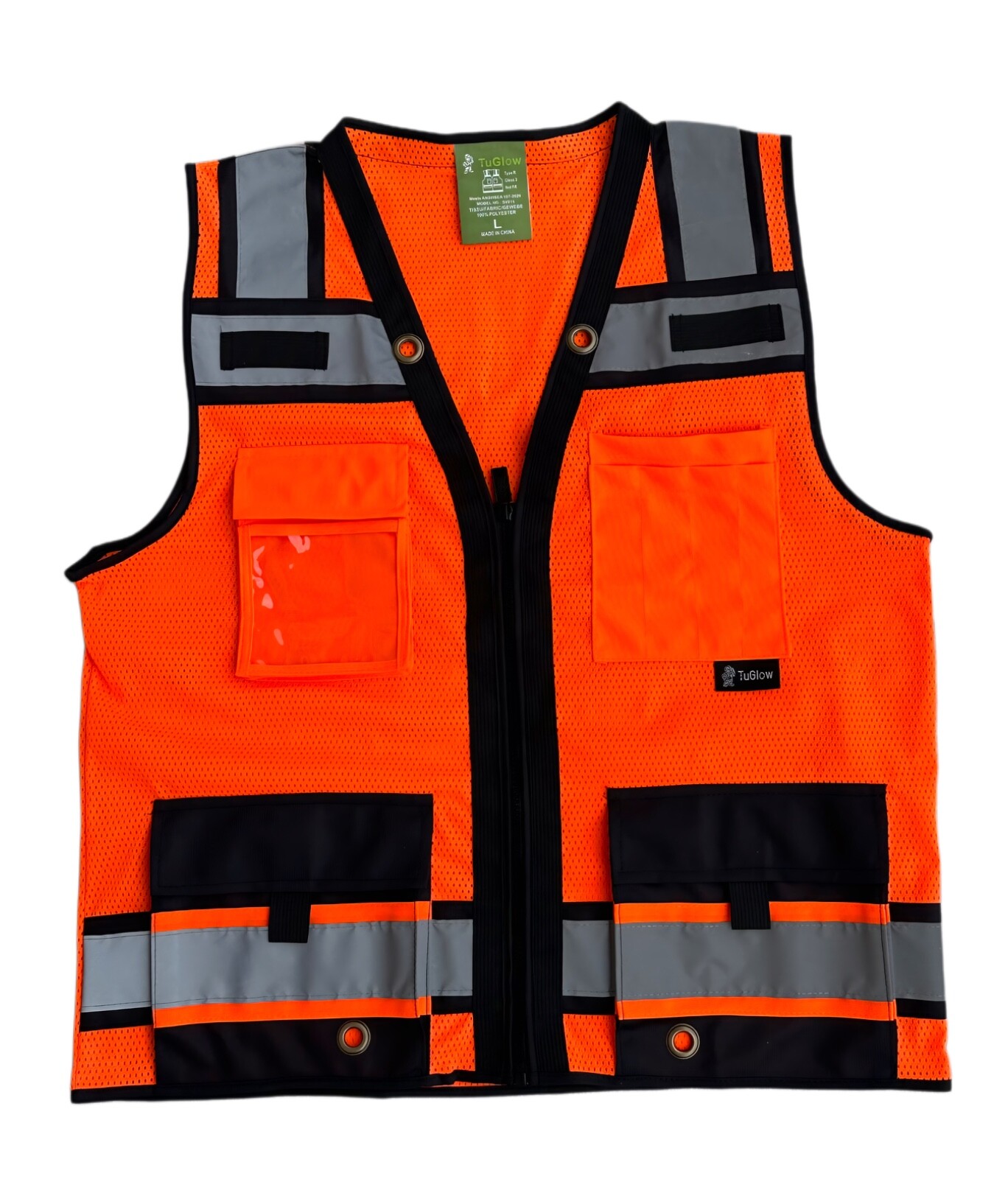 Super Duty Orange Mesh High Visibility Safety Vest, Class 3, Type R