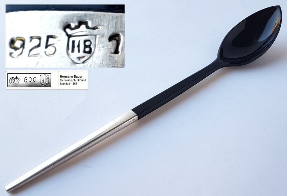 Spoon/Serving Spoon, 925er Silver, Hermann Builder, Um 1960 M332