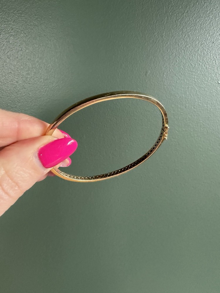 14k Gold Plain Hinged Bangle