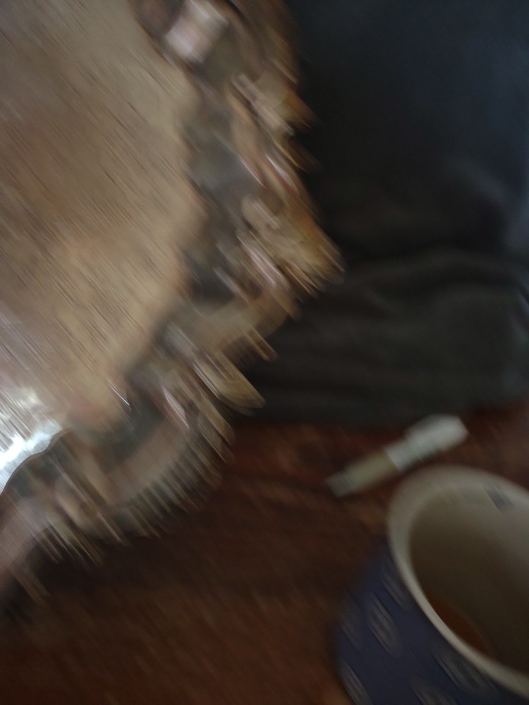 1930s Goldfeder Silver on Copper Footed Tray Heavy 15" Round