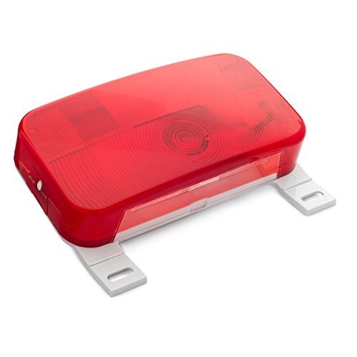 Red Surface Mount Light with License Bracket & Stop/Turn/Tail for RV, Trailer, C