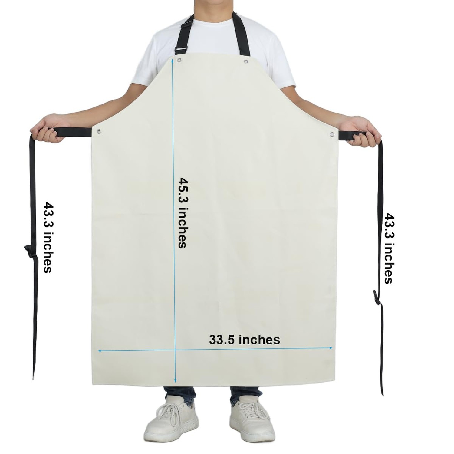 Thick Rubber Apron, Waterproof Apron Butcher Heavy Duty Chemical Resistant Ad...