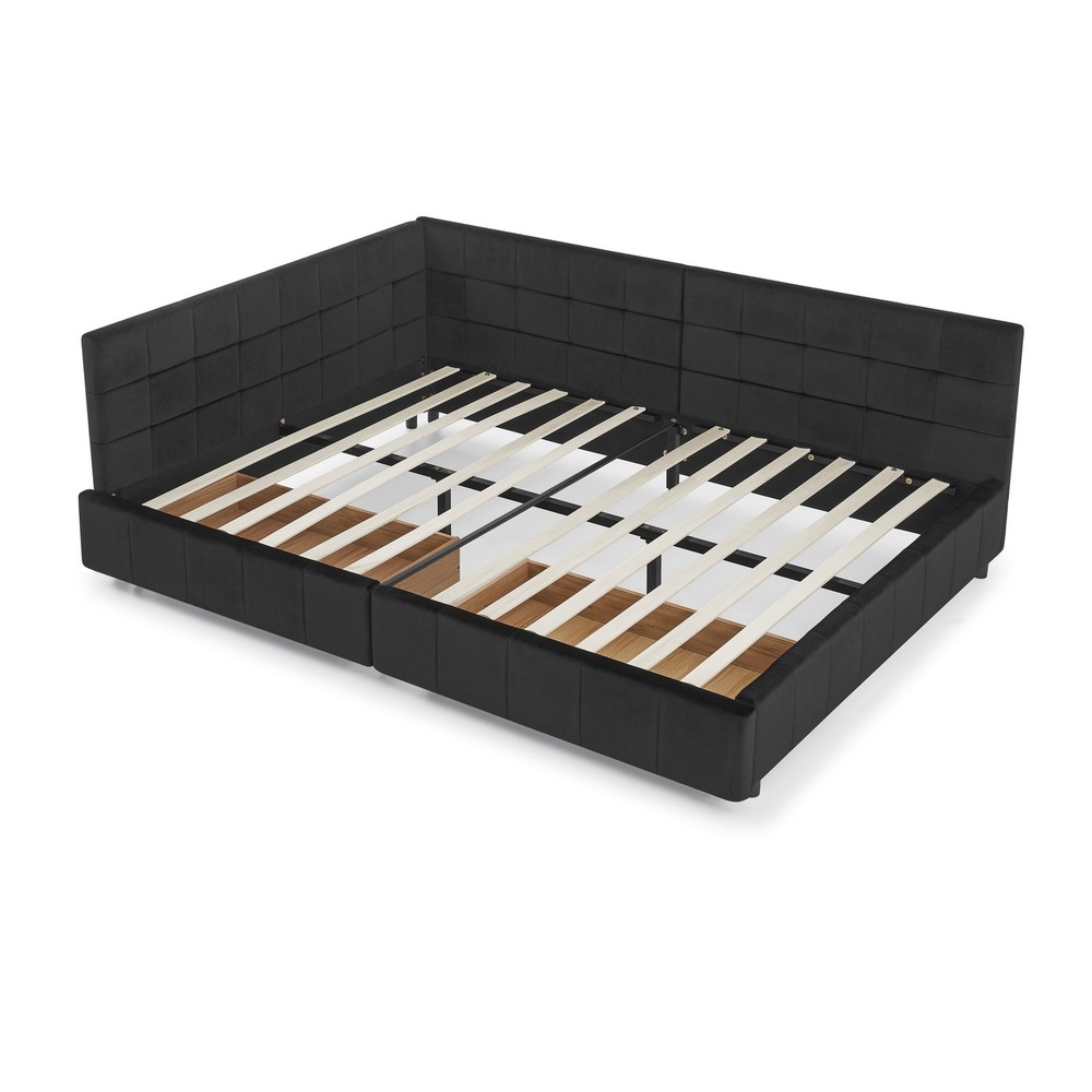 Full Size Storage Upholstered Tufted Bed Frame, Sofa Bed Frame with Comfortabl