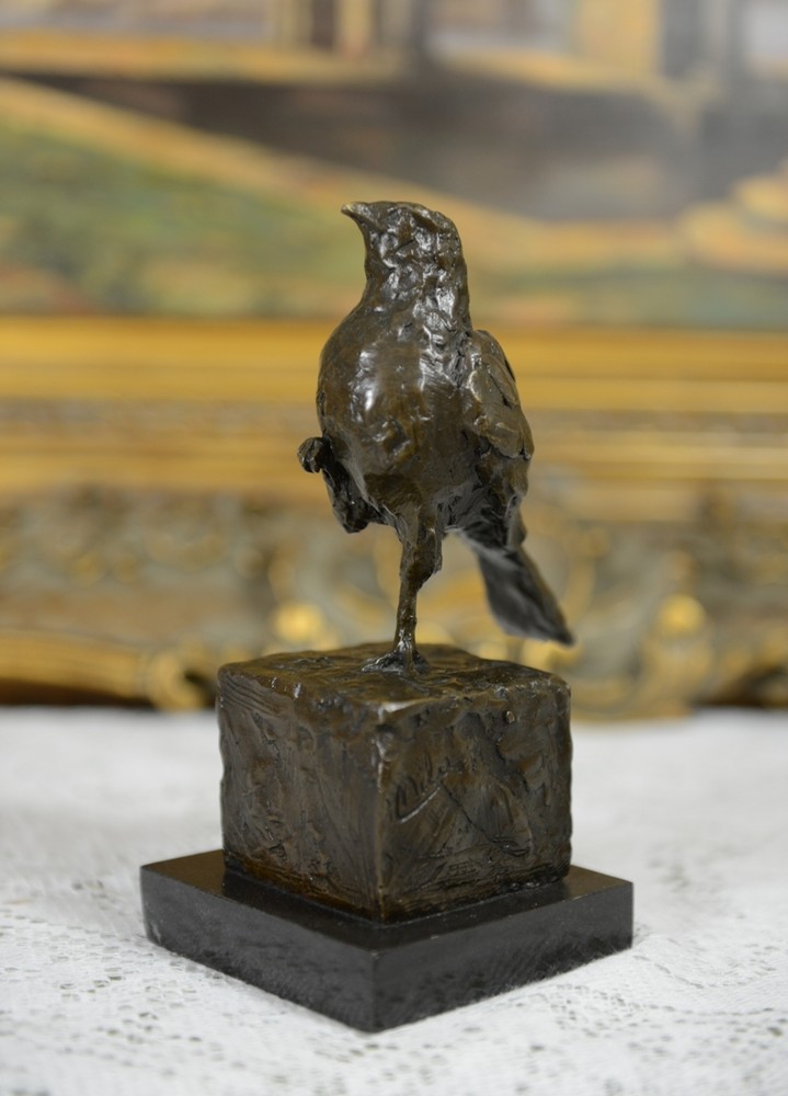 SIGNED MILO, BRONZE STATUE SCULPTURE BIRD STATUE