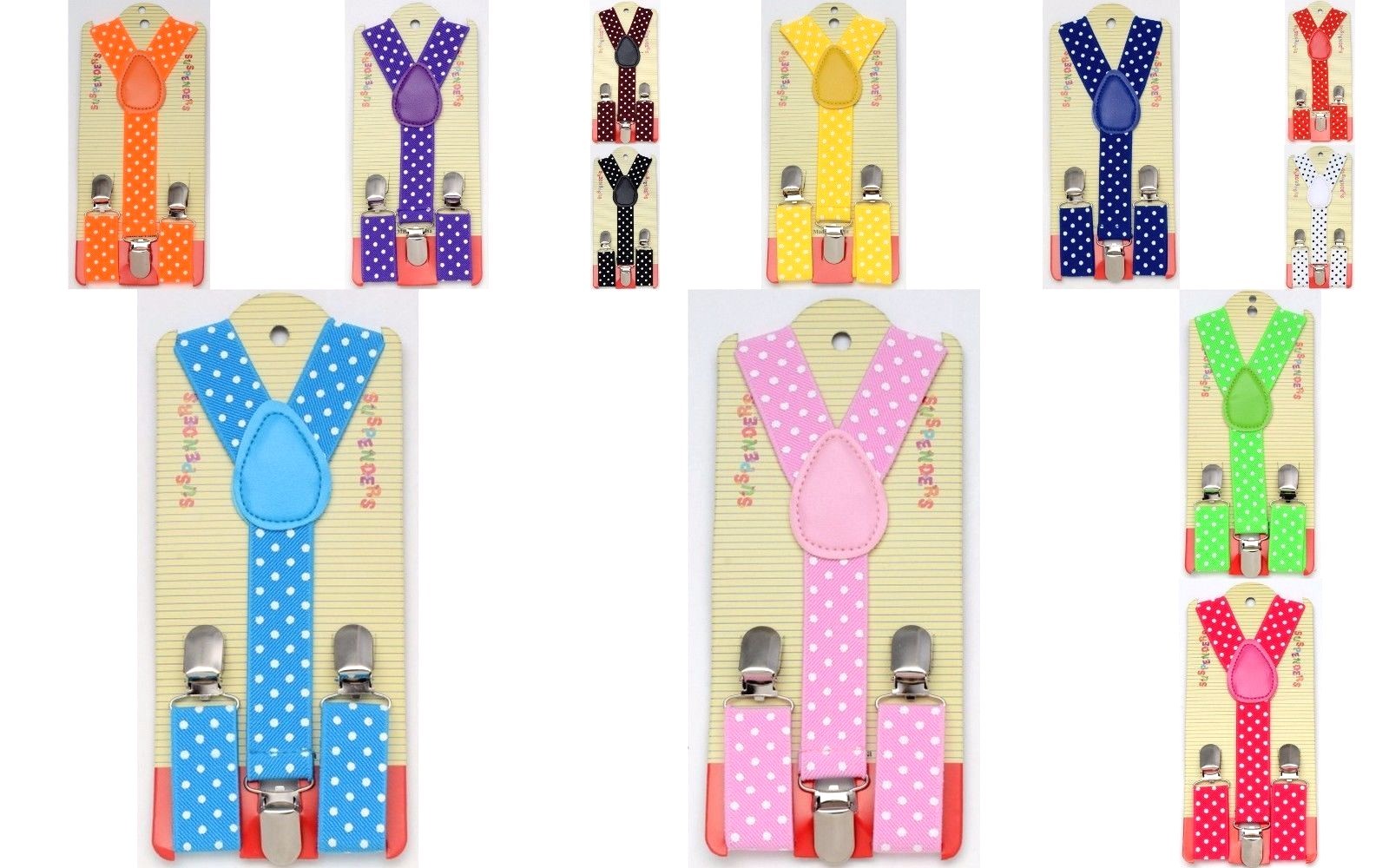 Polka Dot Toddler Suspenders for Boys Girls Kid Child School Picture Recital