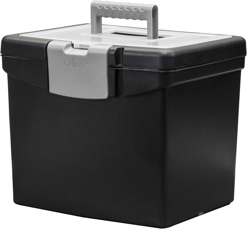 File Storage Box Translucent Storage Lid, Black 1-Pack (61504F01C)