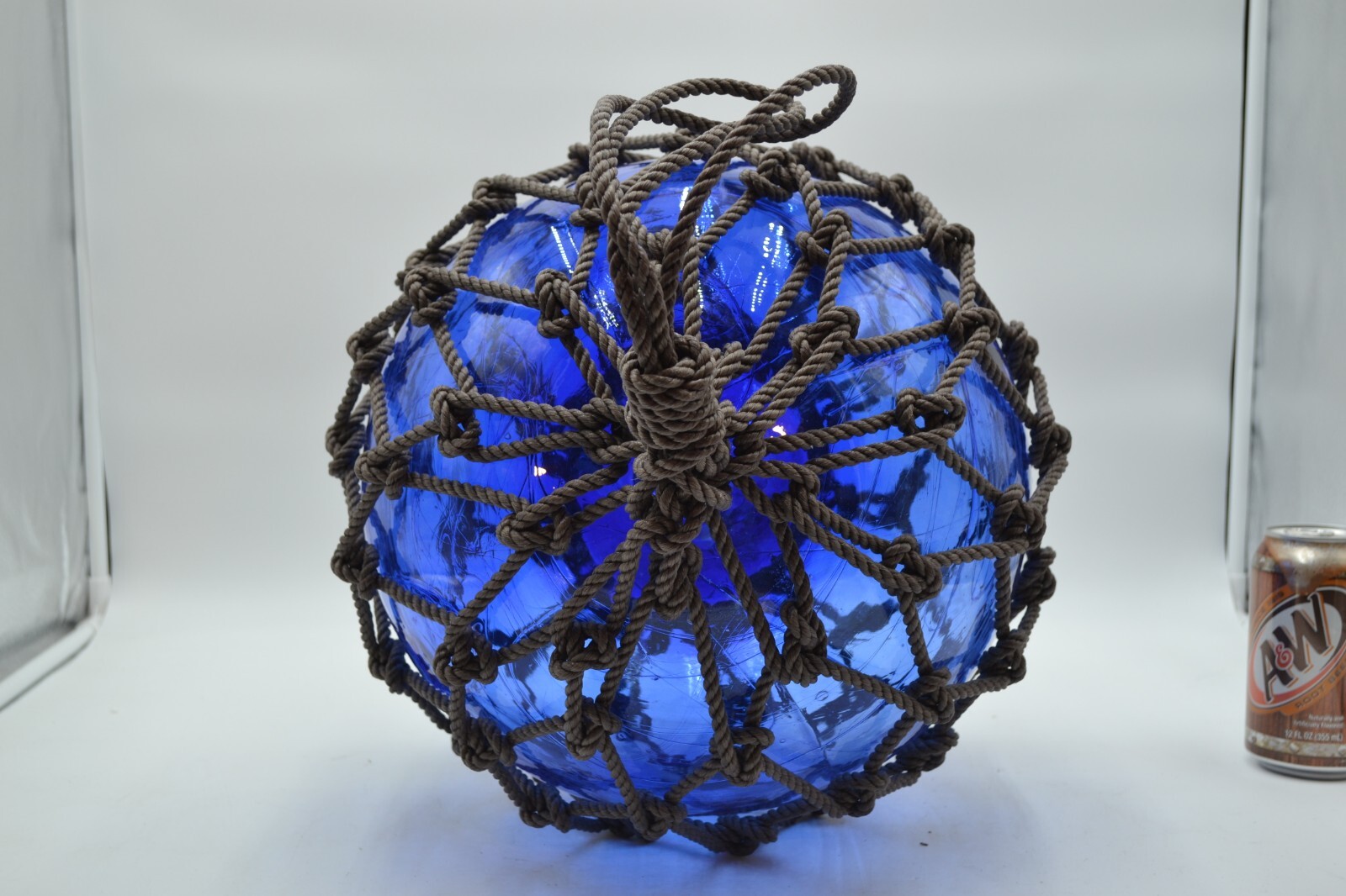 VINTAGE GLASS FISHING FLOAT IN COBALT BLUE