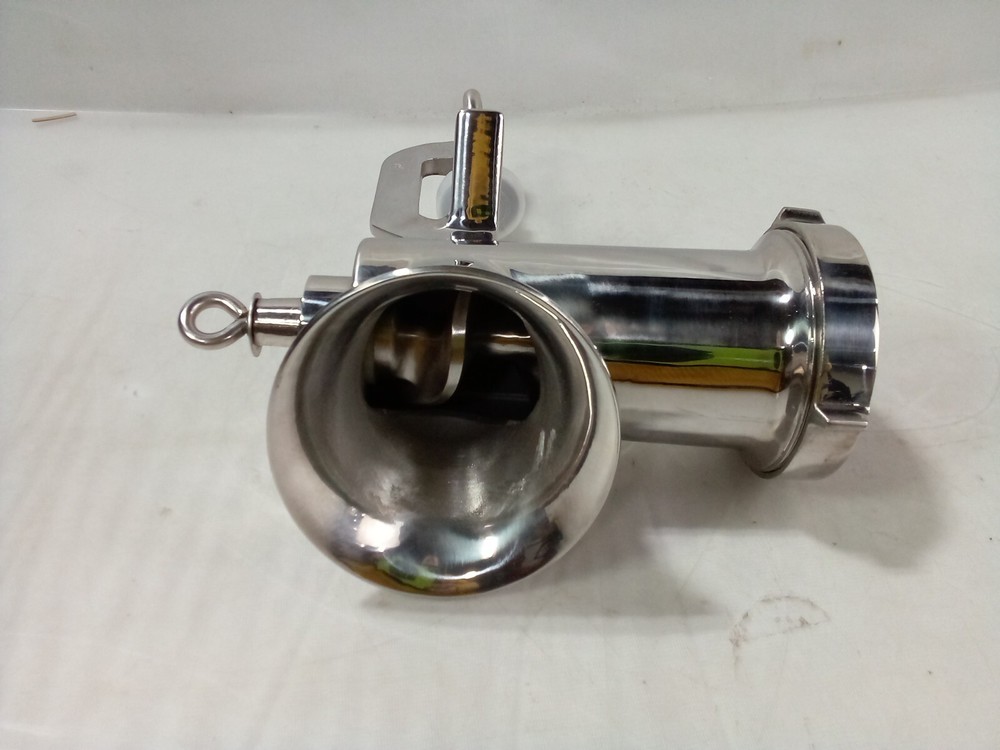 Stainless Steel Manual Meat Grinder, Missing Handle and Bottom