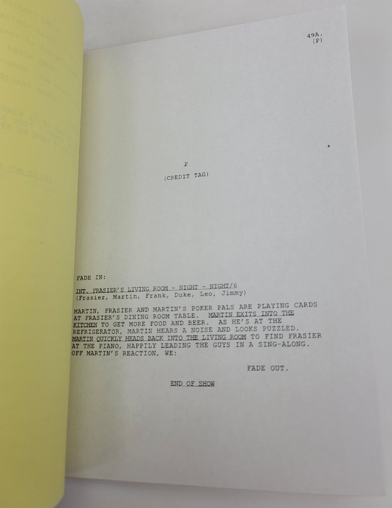 FRASIER / Rob Hanning 1997 TV Script, "Where Every Bloke Knows Your Name"