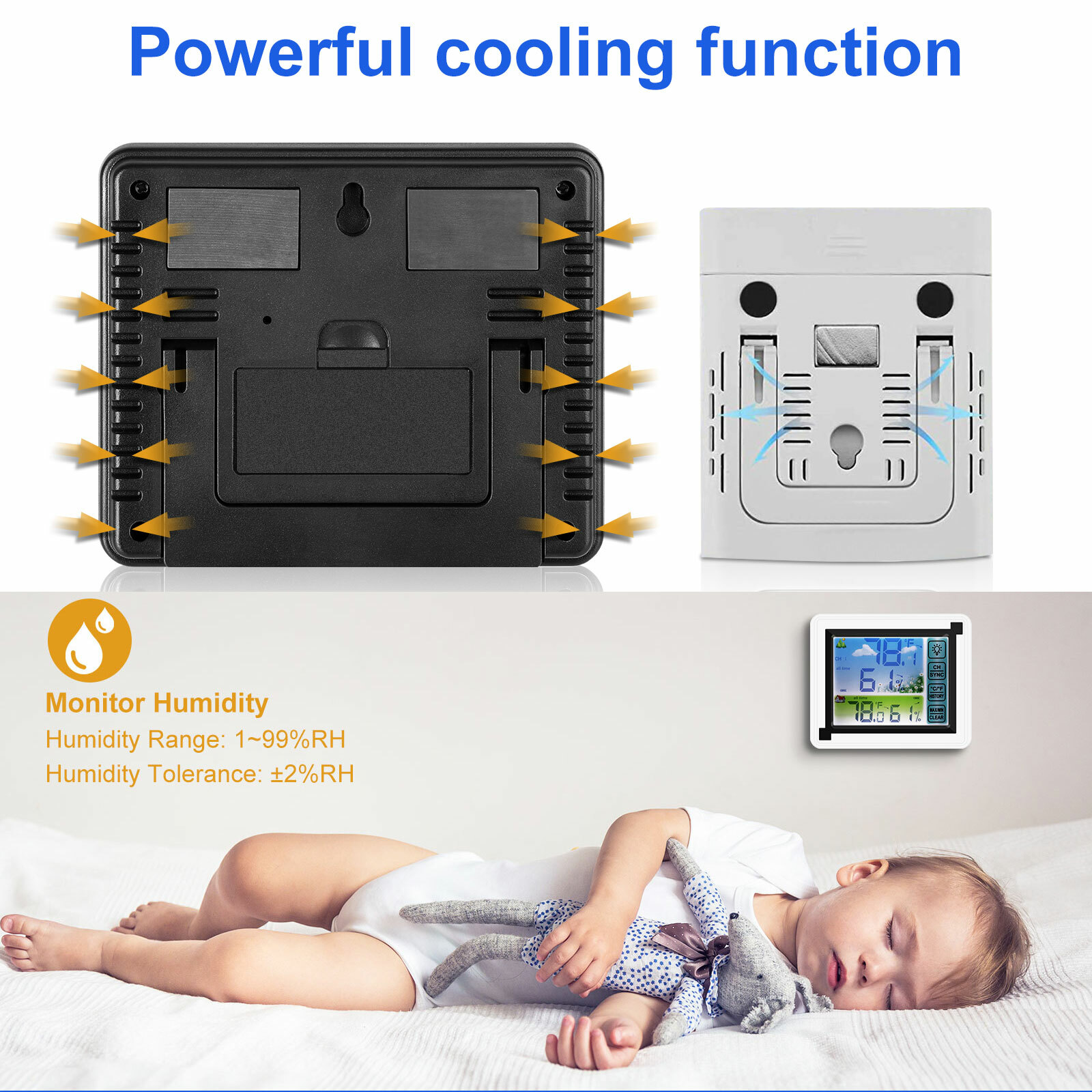 Digital LCD Display Thermometer Wireless Indoor & Outdoor Weather Station 24HRs