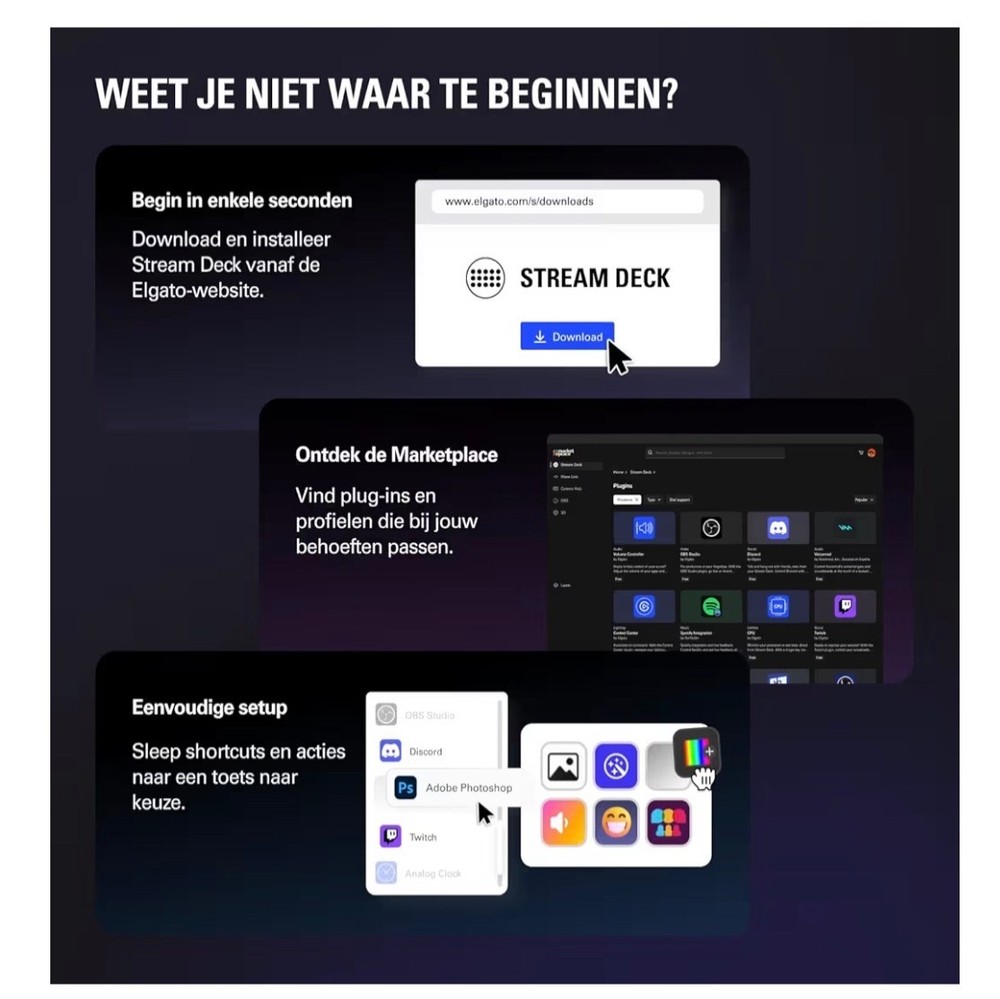 Stream Deck MK.2 White – Studio Controller, 15 macro keys, trigger actions in ap