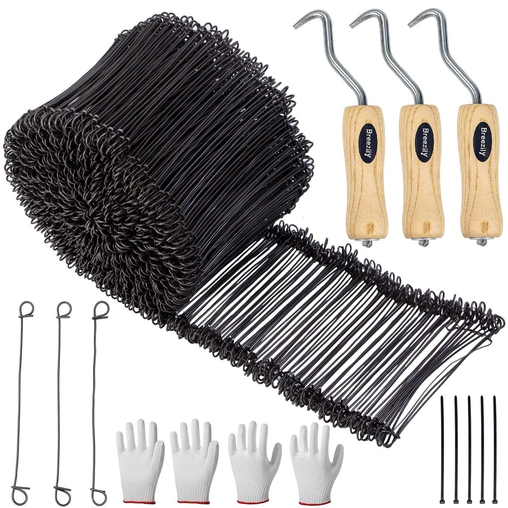 1000Pcs Double Loop Rebar Wire Bar Ties, 6.1" Double Loop, 16 Gauge, Black St...