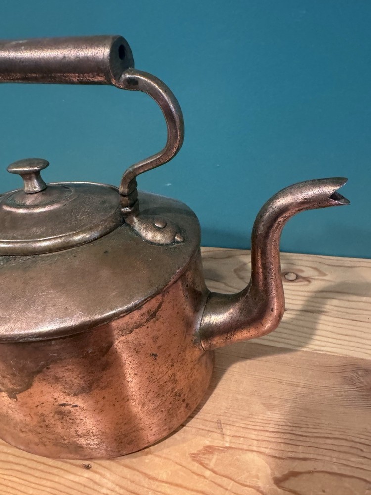Antique Large Dovetail Copper Tea Pot - Marked A&N CSL