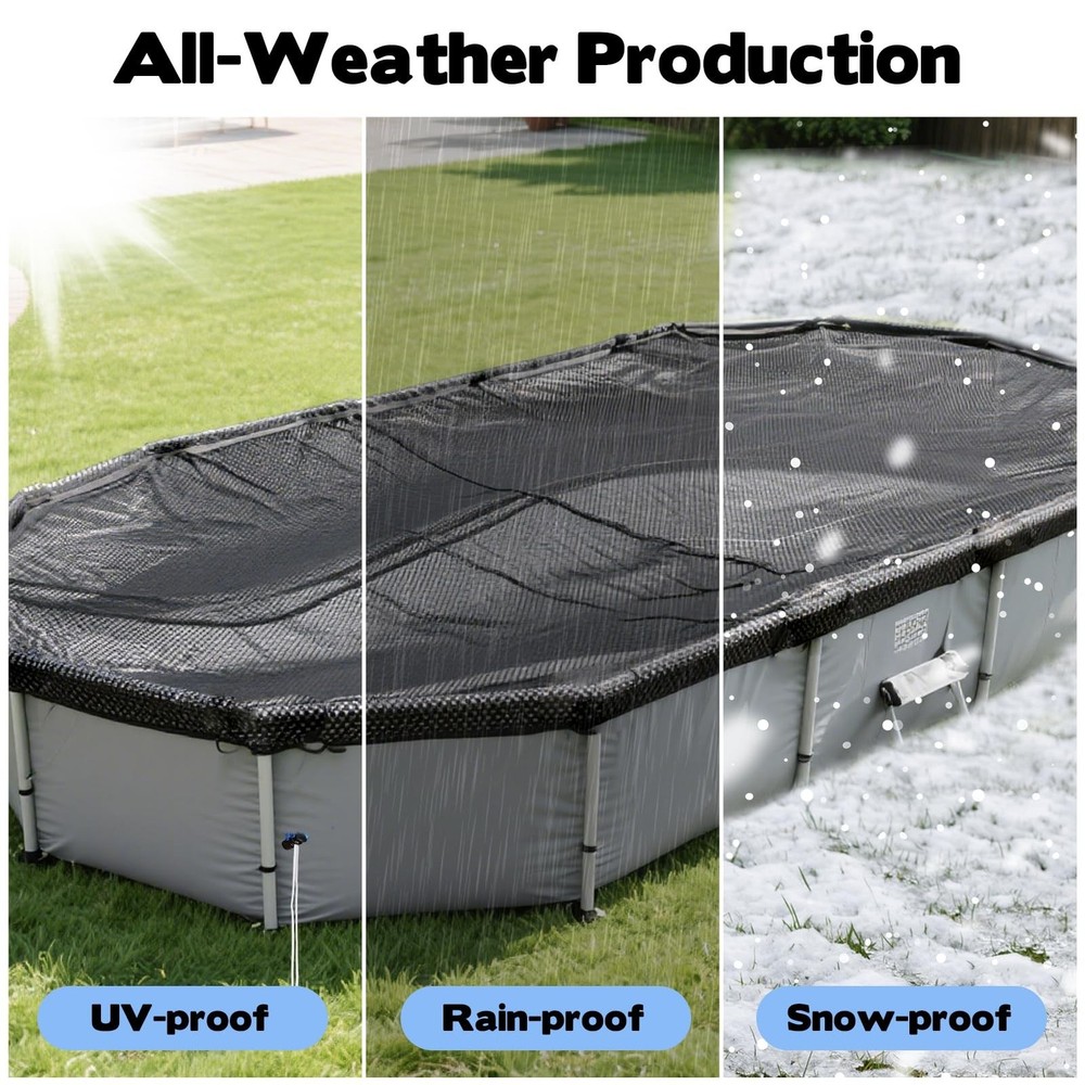 10' x 16' Oval Pool Leaf Net Cover with String, Oval Winter Mesh Pool Cover L...