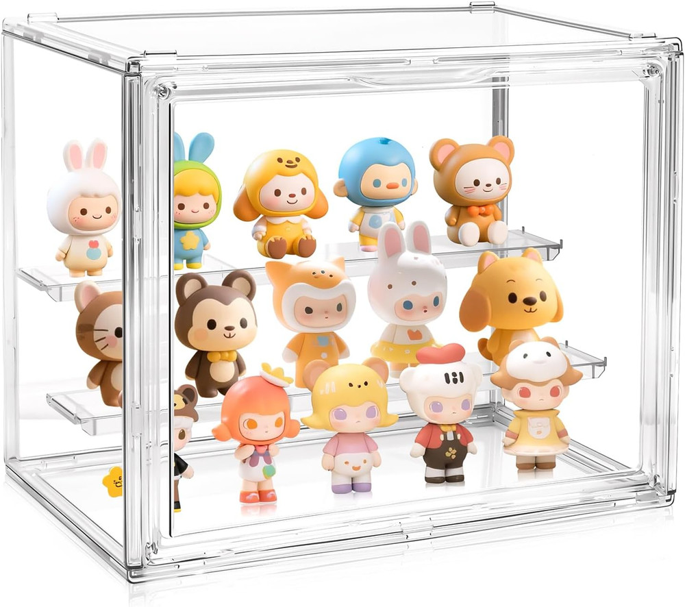 Acrylic Display Case for Collectibles with Magnetic Door and Stackable Design