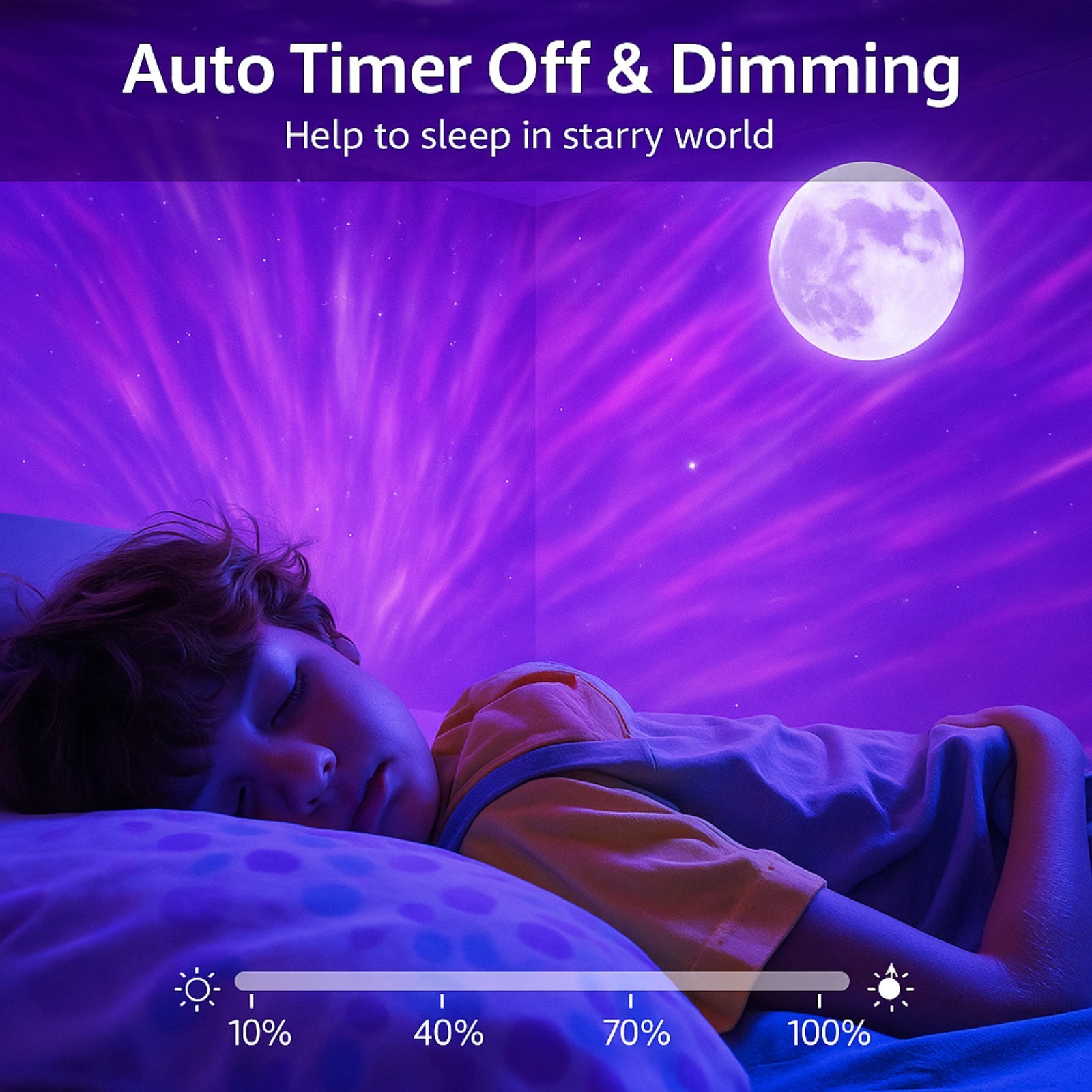 Galaxy Star Projector Aurora Night Light Bluetooth Music Lamp Moon Sky Gift