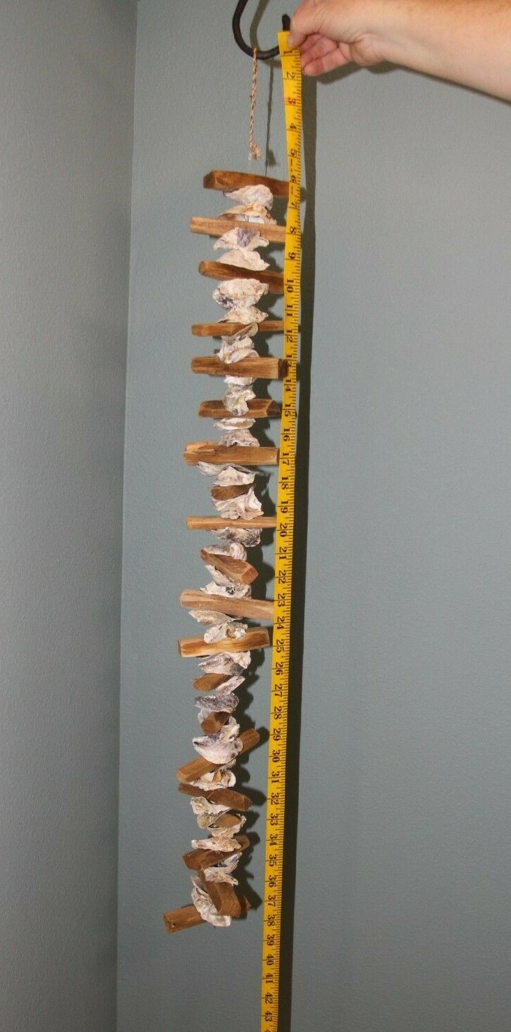 Oyster Bar Hanging Decor Oyster Shells Driftwood Garland, Natural, 33"+ G-83