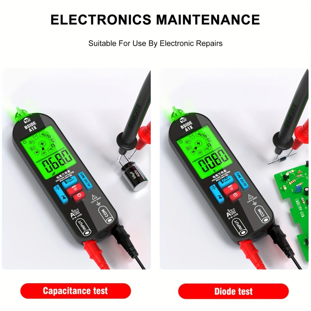 Multimeter Digital Tester Auto Voltage Detector DC/AC Voltage Resistance Bag Set