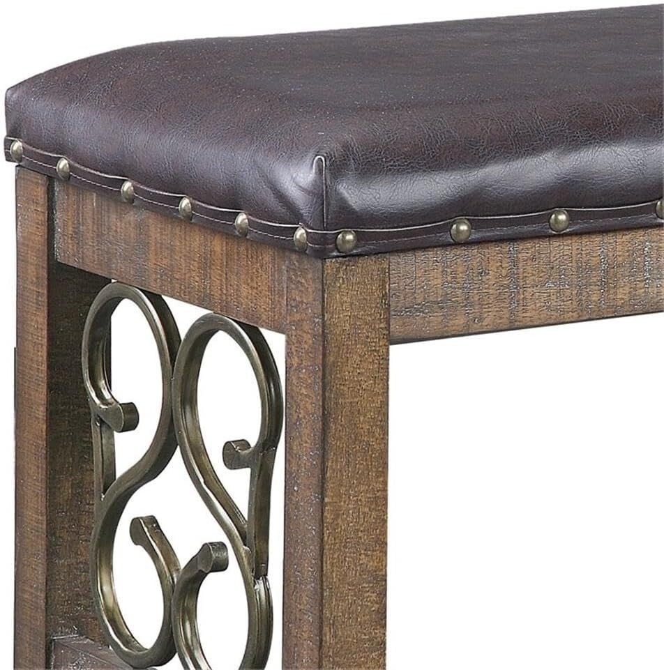 Acme Raphaela Bench in Black and Weathered Cherry