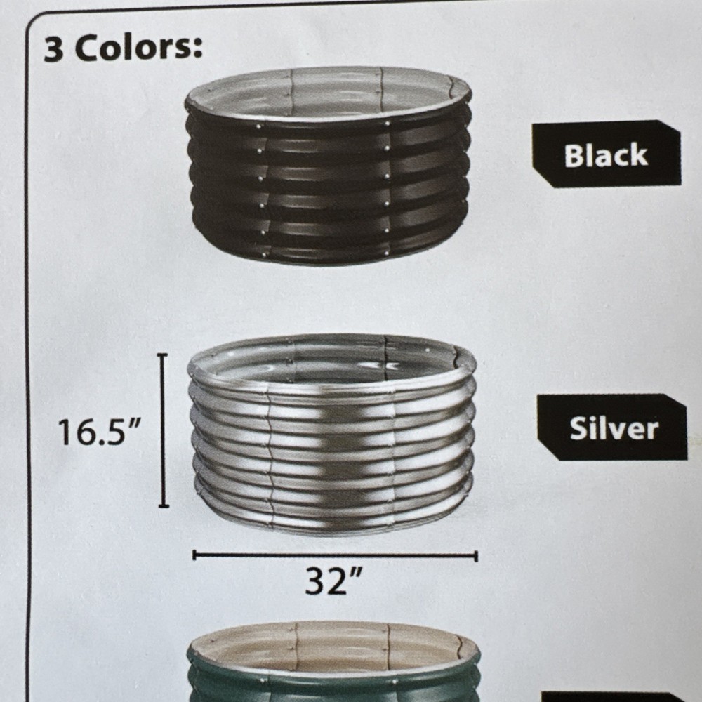 Fire Pit / Raised Garden Black 32” X 16.5”