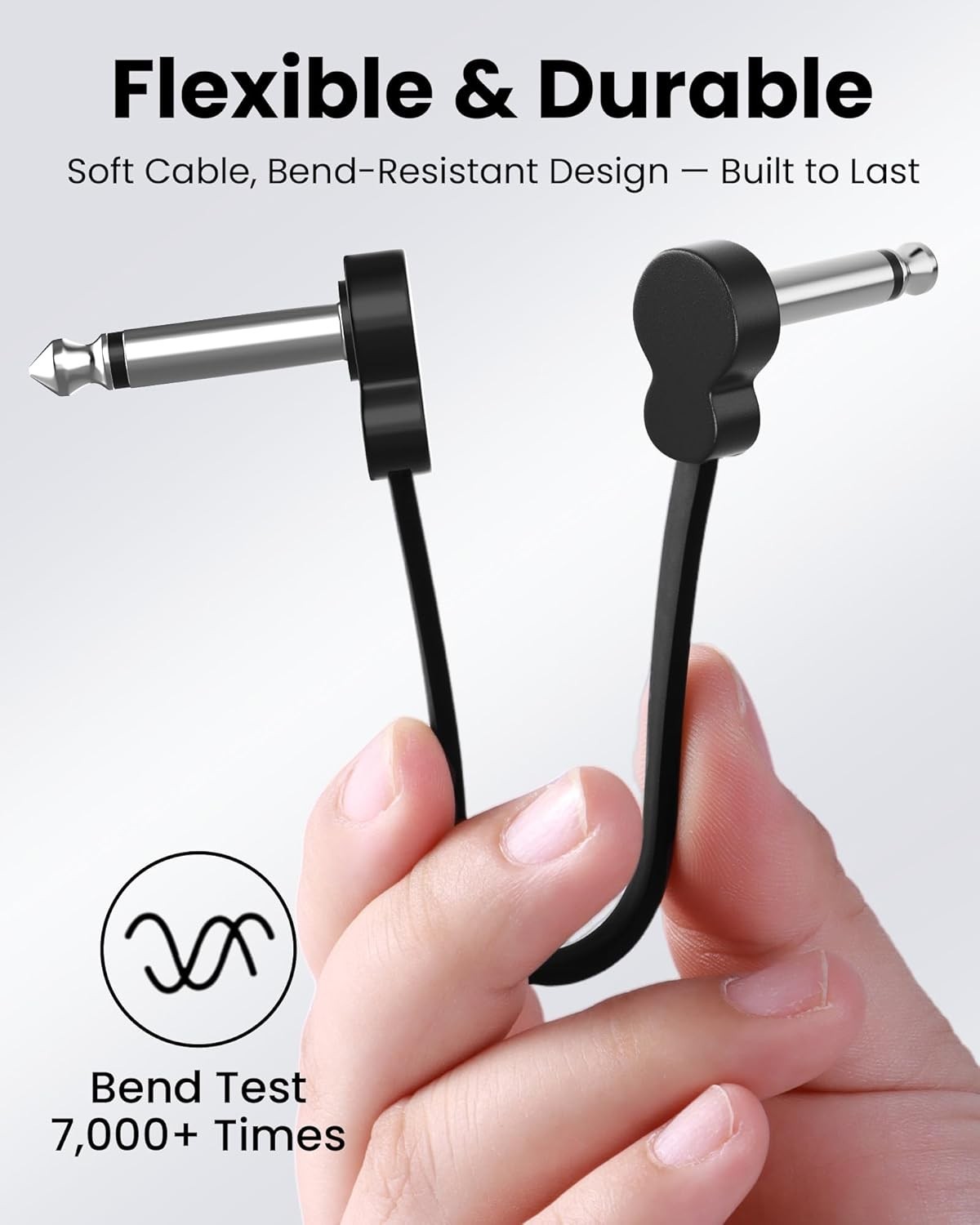 6 Pack 5in Guitar Patch Cables 1/4" TS Right Angle Low Profile Pedalboard 🎸