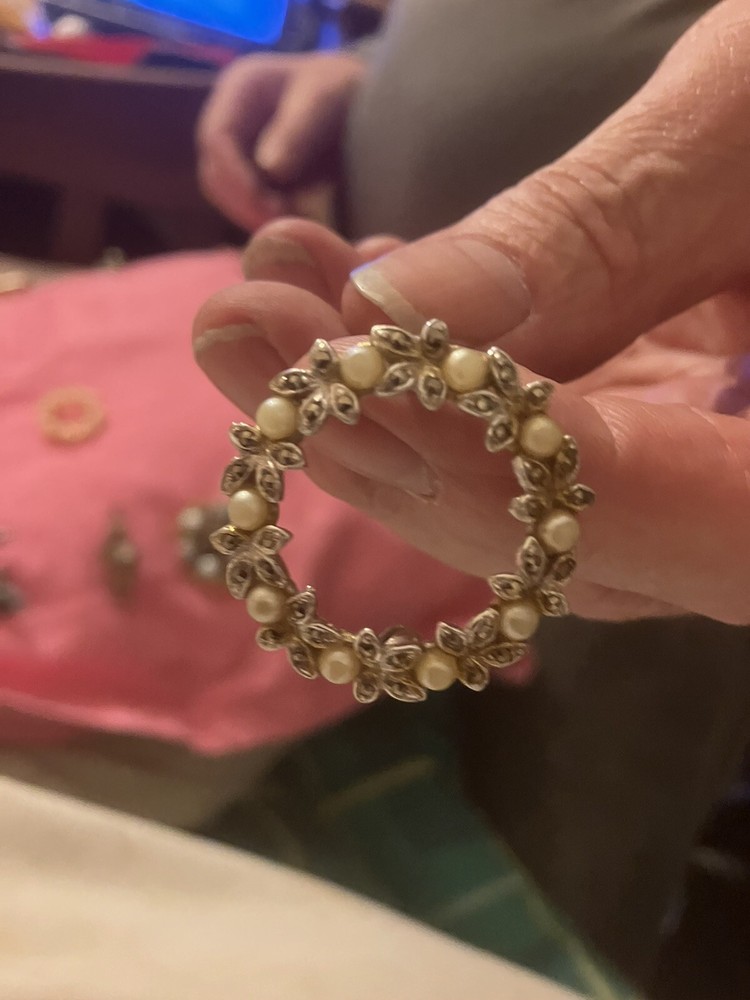 White Metal And Seed Pearl