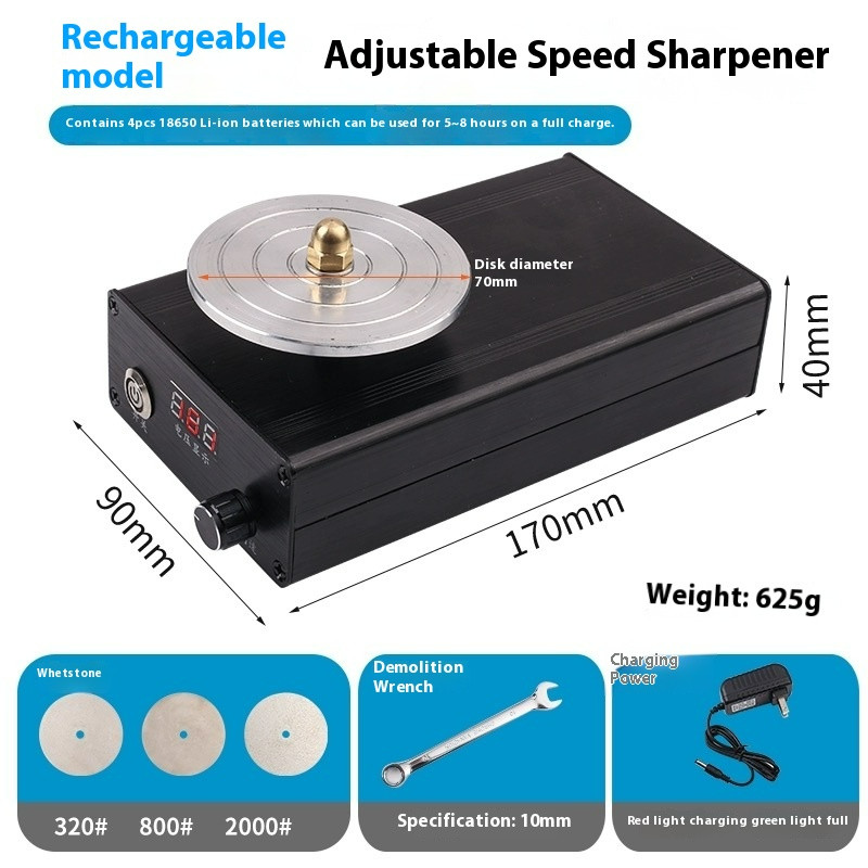 Multi-functional Small Electric Rechargeable Adjustable Speed Knife Sharpener