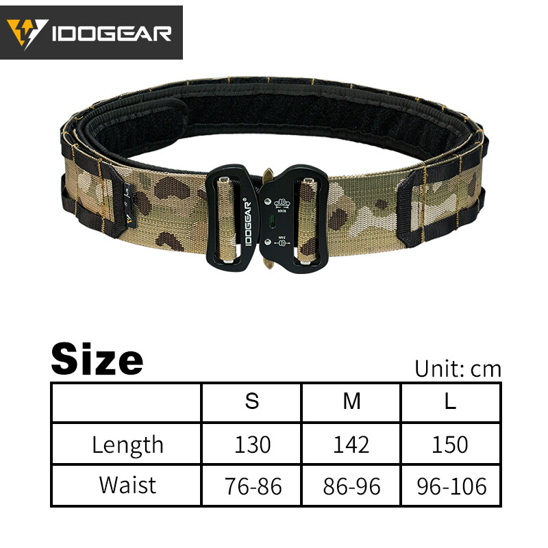IDOGEAR 2" Tactical Belt Combat Quick Release Metal Buckle MOLLE Mens Belts Gear