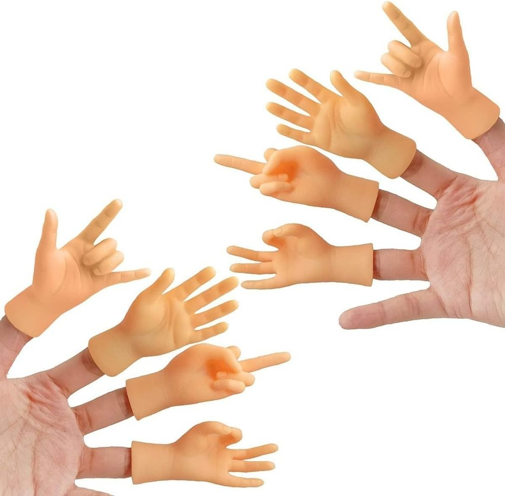 Tiny Hands Mini Finger Puppets 8 Pieces, Left and Right Hand Set, Mixed Style...