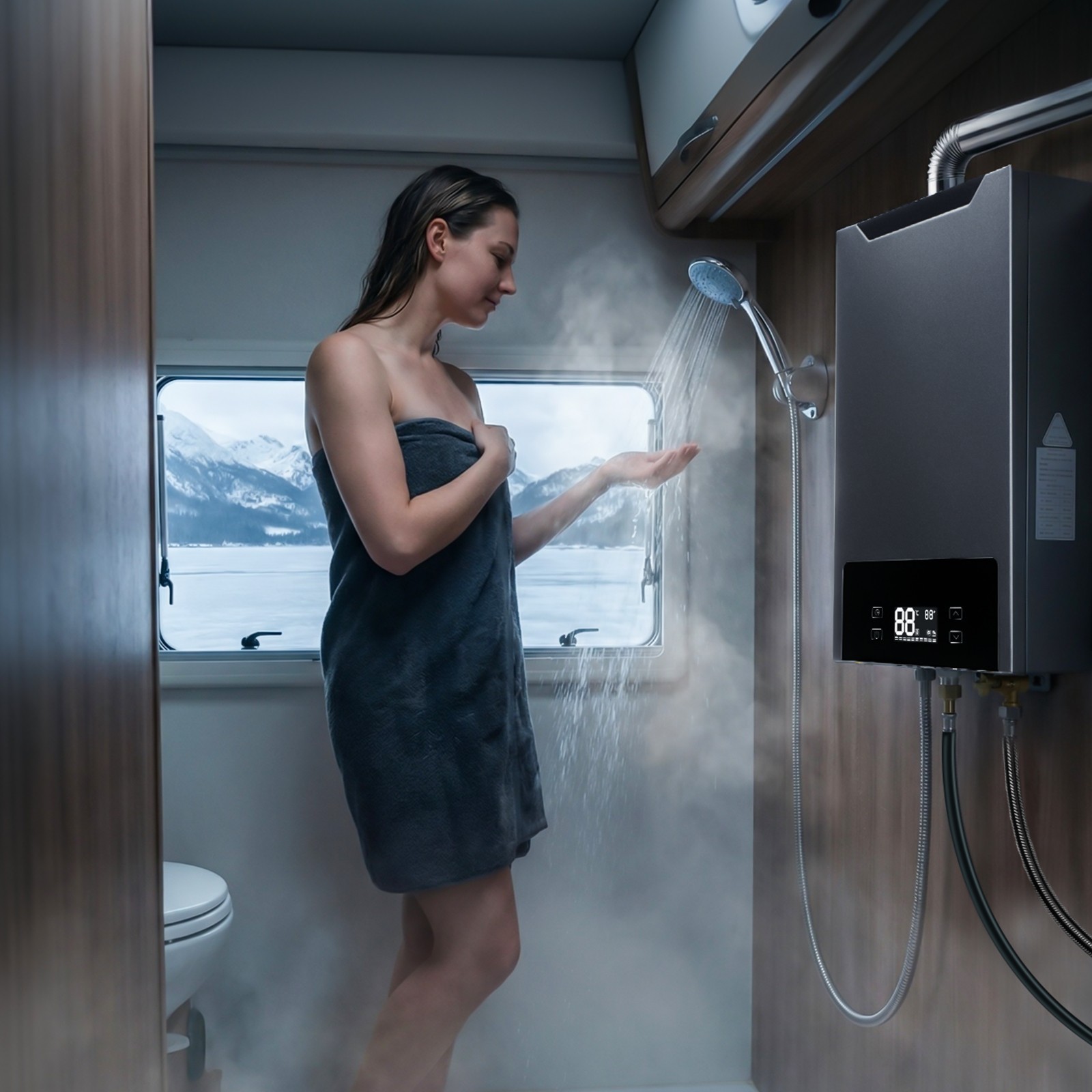 Propane/LPG Gas Hot Water Heater Tankless Instant 32KW 4.3GPM 130,000 BTU 110V