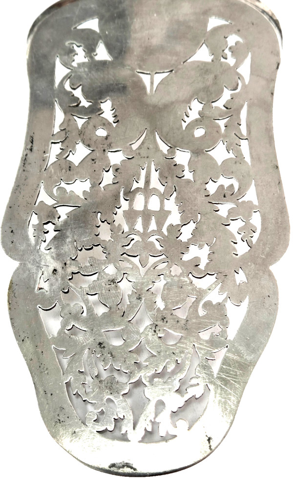 Antique Austrian Silver Pierced Hand Engraved Fish Serving Knife