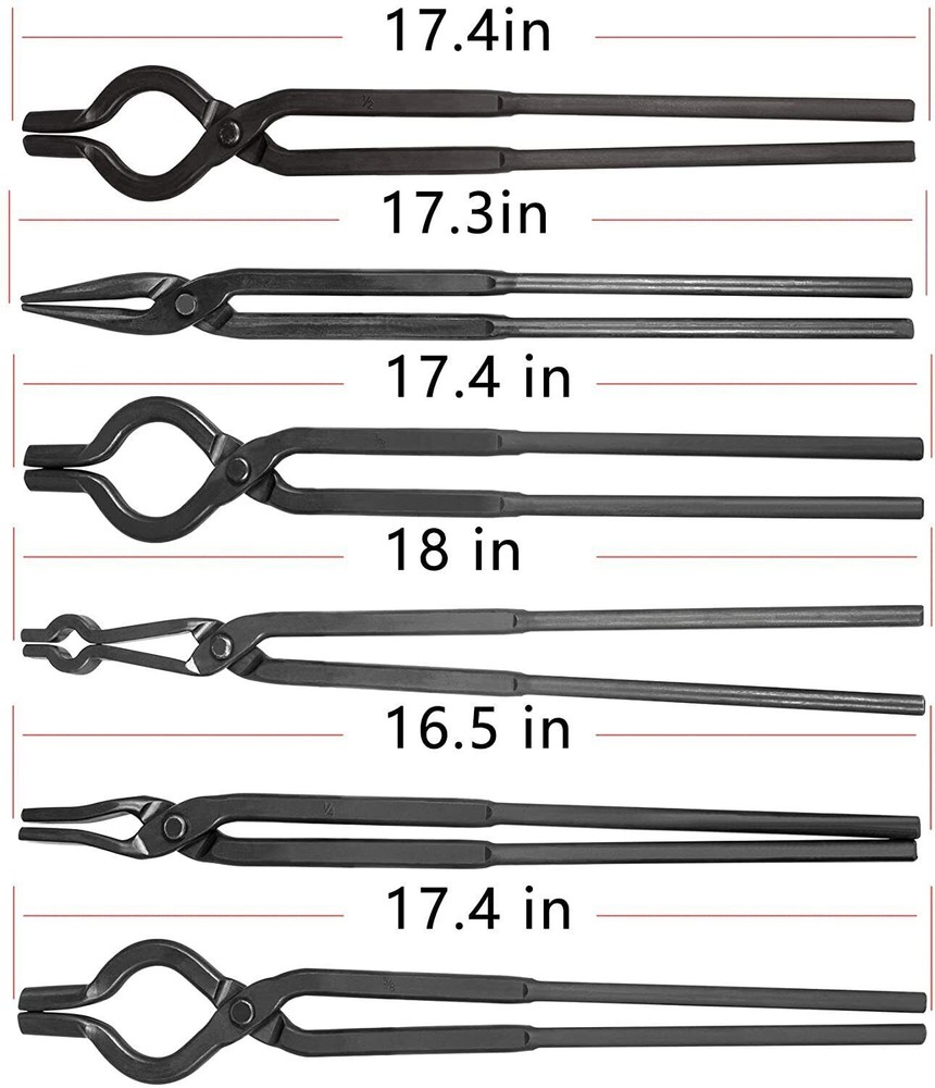 Knife Making Blacksmith Forge Tongs Lot Set Vintage Fire Work Knifemaking Tools