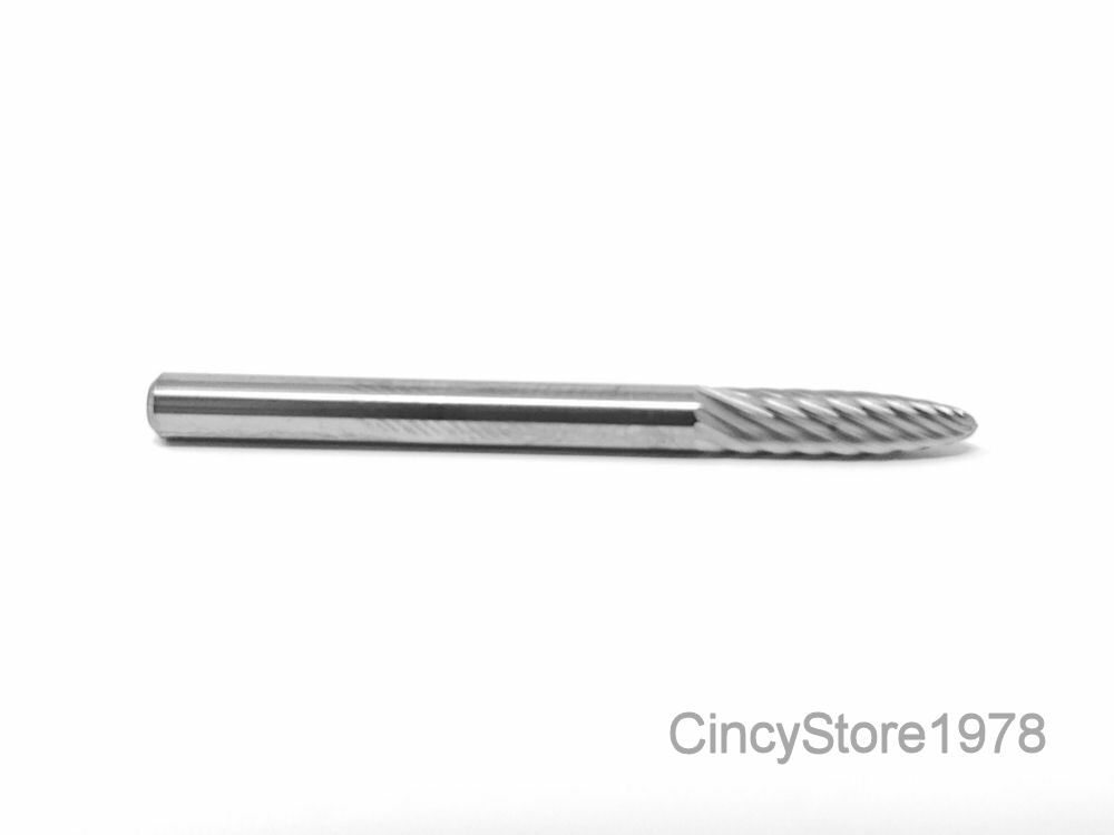 SF42S Tree Shape SOLID Carbide Burr Bur Cutting Tool Die Grinder Bit 1/8"