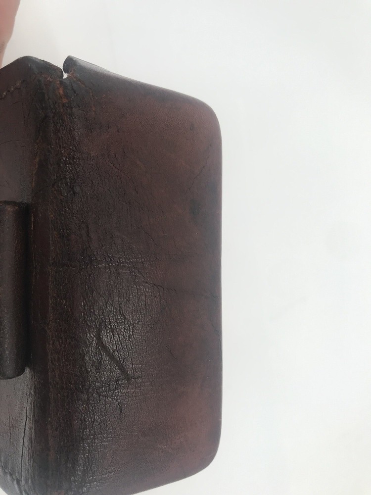 Vintage Leather Compass Belt Holder Case Brown