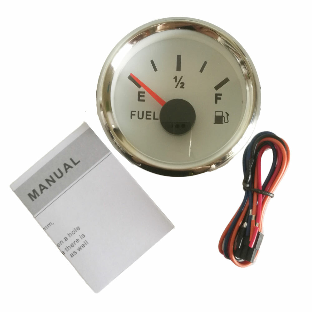 fuel gauge 0-90ohms E-F fuel level gauge red led for car truck marine 52mm/2inch