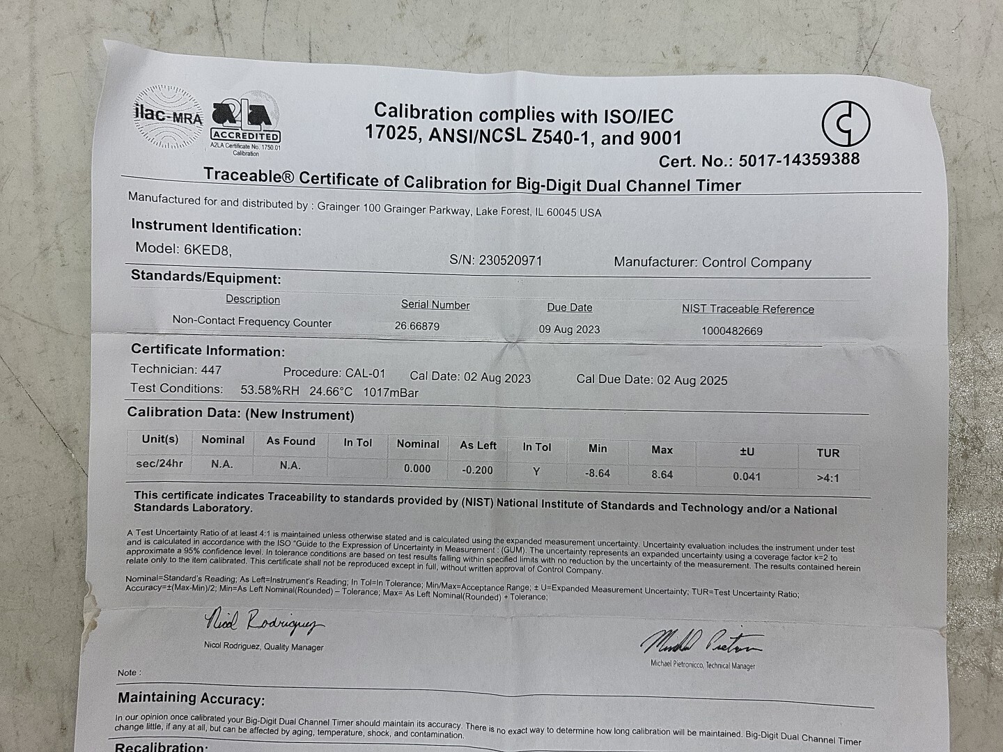 Traceable Flashing LED Alert Big-Digit Timer Dual Channel 5017 *NEW VARYING CERT