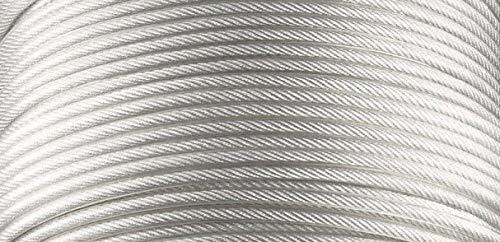 Vinyl Coated Stainless Steel 304 Cable Wire Rope 7x7, Clear, 1/16" - 1/8"