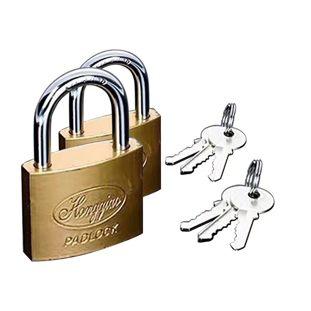 Findeyo 2 pcs Mini Padlock with 2 Keys, 0.98 inch Solid Brass Small Lock with...