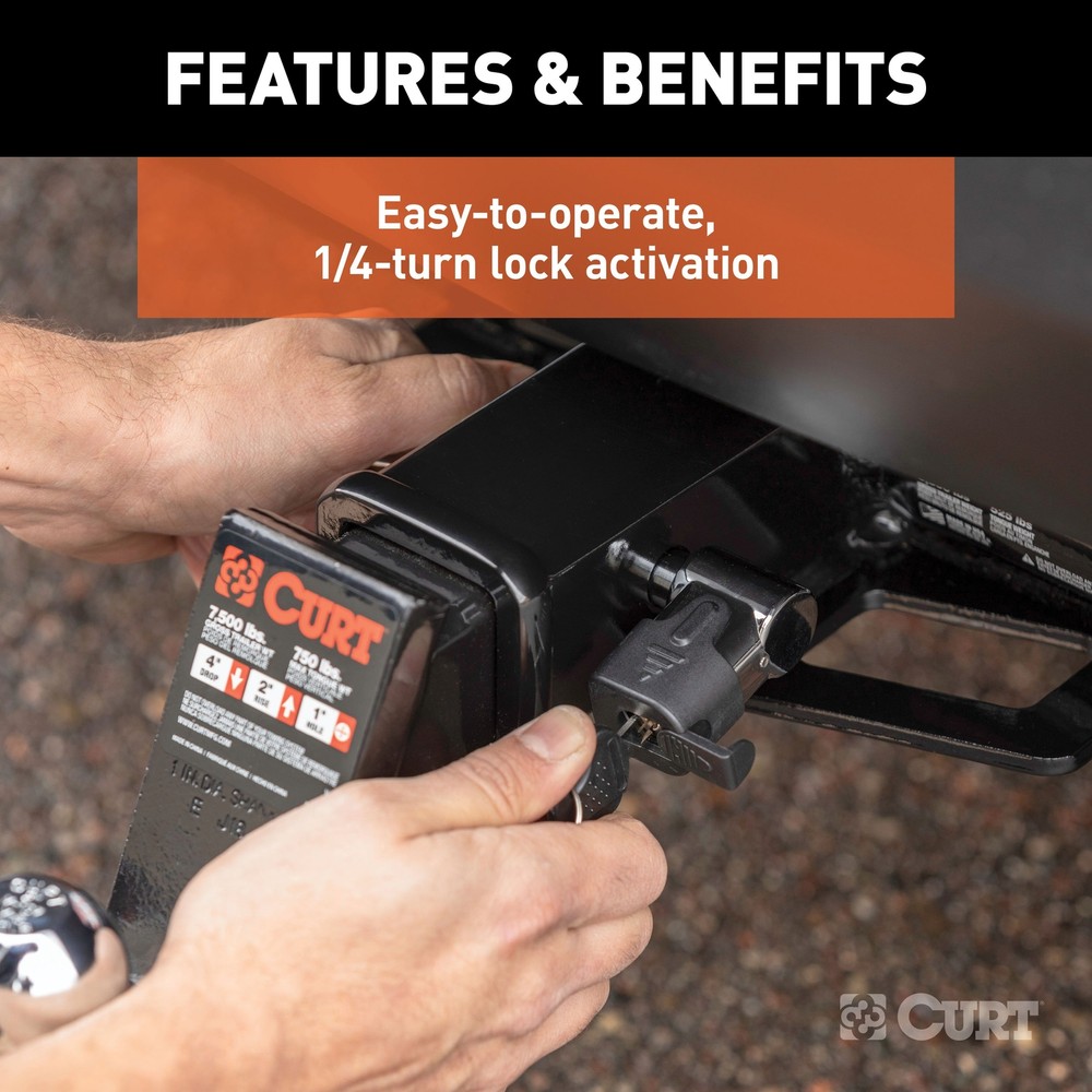 5/8" Hitch Lock (2" Receiver, Right-Angle, Chrome)