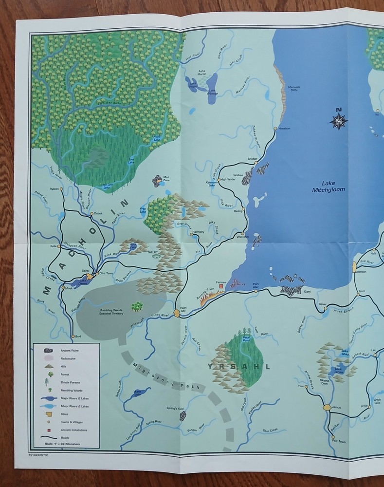 Gamma World 4th Edition Core Rules Map Only TSR 7514