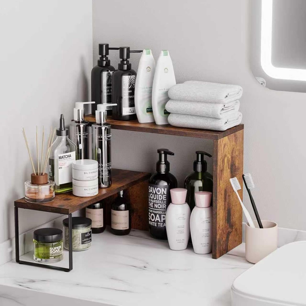 Kitchen Countertop Organizer, Spice Rack Cabinet Organizer Shelf Stackable Count
