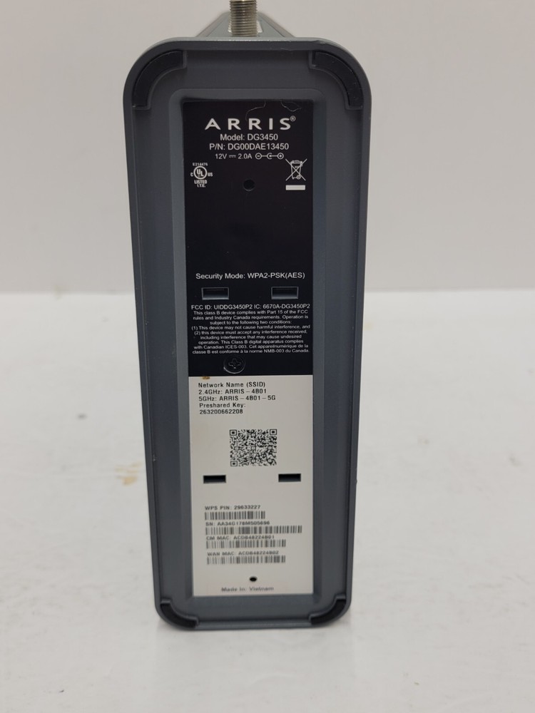 Arris Touchstone DG3450 Modem Wireless Gateway Untested No Power Cable