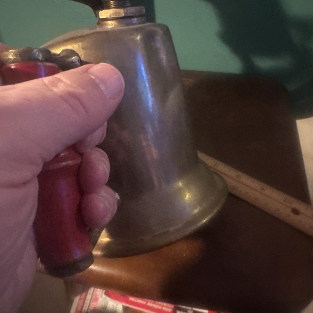 Antique Turner Brass Blow Torch Red Wood Handle All Knobs Work Untested